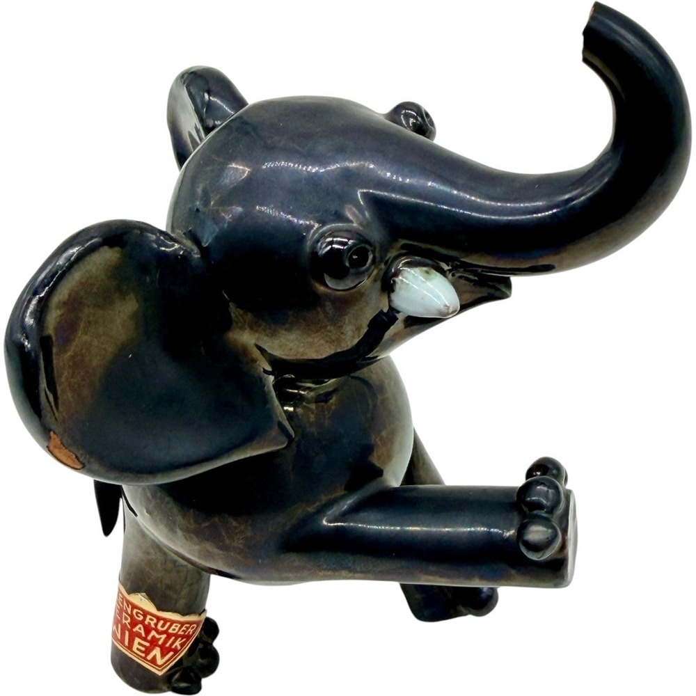 Anzengruber Keramik Wien Elephant Figurine Vintage Austrian Pottery Fair